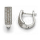 Sterling Silver Huggie Hoop, with White Micro Pave, Polished, Rhodium Finish, 02.175.0042.10