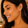 Sterling Silver Stud Earring, Butterfly Design, with White Micro Pave, Polished, Rhodium Finish, 02.175.0059