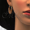 Oro Laminado Medium Hoop, Gold Filled Style Flower Design, Polished, Golden Finish, 02.170.0172.30