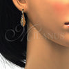 Oro Laminado Medium Hoop, Gold Filled Style Flower Design, Polished, Golden Finish, 02.170.0172.30