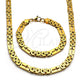 Stainless Steel Necklace and Bracelet, Cross Design, Polished, Golden Finish, 06.116.0005.1