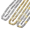 Stainless Steel Necklace and Bracelet, Greek Key Design, Polished, Two Tone, 06.116.0009.22