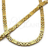 Stainless Steel Necklace and Bracelet, Cross Design, Polished, Golden Finish, 06.116.0010.22