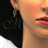 Oro Laminado Small Hoop, Gold Filled Style Star Design, with White Crystal, Polished, Golden Finish, 02.213.0071.20