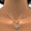 Oro Laminado Pendant Necklace, Gold Filled Style with White Cubic Zirconia, Polished, Golden Finish, 04.213.0054.18 (02 MM Thickness, 18 Inches Length)