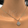 Oro Laminado Pendant Necklace, Gold Filled Style with White Cubic Zirconia, Polished, Golden Finish, 04.213.0054.18 (02 MM Thickness, 18 Inches Length)