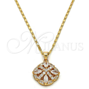 Gold Filled Necklace — Pendant Necklace with White Cubic Zirconia Polished 04. — main product view — SKU 114918 | Oro Laminado collar — Pendant Necklace with blanco Cubic Zirconia pulido 04. — SKU 114918