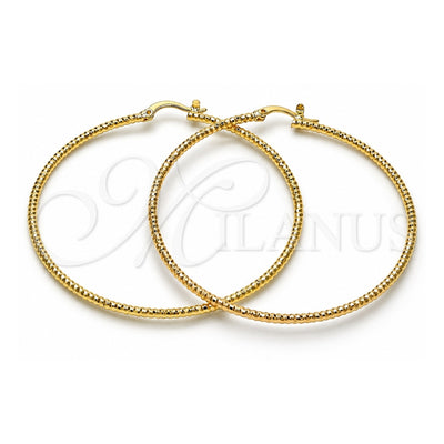 Oro Laminado Large Hoop, Gold Filled Style Diamond Cutting Finish, Golden Finish, 02.168.0036.60