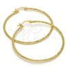 Oro Laminado Large Hoop, Gold Filled Style Diamond Cutting Finish, Golden Finish, 02.168.0036.50