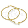 Oro Laminado Large Hoop, Gold Filled Style Diamond Cutting Finish, Golden Finish, 02.168.0036.50