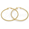 Oro Laminado Large Hoop, Gold Filled Style Diamond Cutting Finish, Golden Finish, 02.168.0036.50