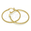 Oro Laminado Medium Hoop, Gold Filled Style Diamond Cutting Finish, Golden Finish, 02.168.0036.40