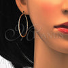 Gold Filled Hoop Earrings — Medium Hoop Diamond Cutting 02. — alternate product view — SKU 114932 | Oro Laminado aretes de aro — Medium Hoop Diamond Cutting 02. — SKU 114932