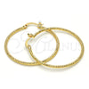 Gold Filled Hoop Earrings — Medium Hoop Diamond Cutting 02. — alternate product view — SKU 114932 | Oro Laminado aretes de aro — Medium Hoop Diamond Cutting 02. — SKU 114932