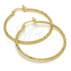 Gold Filled Hoop Earrings — Medium Hoop Diamond Cutting 02. — alternate product view — SKU 114932 | Oro Laminado aretes de aro — Medium Hoop Diamond Cutting 02. — SKU 114932