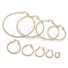 Gold Filled Hoop Earrings — Medium Hoop Diamond Cutting 02. — alternate product view — SKU 114932 | Oro Laminado aretes de aro — Medium Hoop Diamond Cutting 02. — SKU 114932
