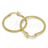 Oro Laminado Medium Hoop, Gold Filled Style Diamond Cutting Finish, Golden Finish, 02.168.0036.30