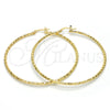 Oro Laminado Large Hoop, Gold Filled Style Diamond Cutting Finish, Golden Finish, 02.168.0037.60