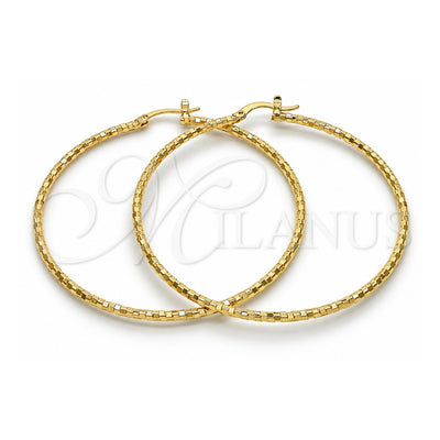 Oro Laminado Large Hoop, Gold Filled Style Diamond Cutting Finish, Golden Finish, 02.168.0037.60