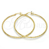 Oro Laminado Large Hoop, Gold Filled Style Diamond Cutting Finish, Golden Finish, 02.168.0037.60