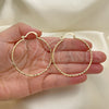 Oro Laminado Large Hoop, Gold Filled Style Diamond Cutting Finish, Golden Finish, 02.168.0037.50
