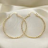 Oro Laminado Large Hoop, Gold Filled Style Diamond Cutting Finish, Golden Finish, 02.168.0037.50