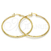 Oro Laminado Large Hoop, Gold Filled Style Diamond Cutting Finish, Golden Finish, 02.168.0037.50