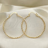 Oro Laminado Large Hoop, Gold Filled Style Diamond Cutting Finish, Golden Finish, 02.168.0037.50
