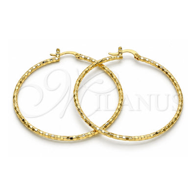 Oro Laminado Large Hoop, Gold Filled Style Diamond Cutting Finish, Golden Finish, 02.168.0037.50