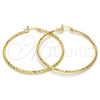 Oro Laminado Large Hoop, Gold Filled Style Diamond Cutting Finish, Golden Finish, 02.168.0037.50
