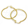 Oro Laminado Medium Hoop, Gold Filled Style Diamond Cutting Finish, Golden Finish, 02.168.0037.40