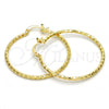 Oro Laminado Medium Hoop, Gold Filled Style Diamond Cutting Finish, Golden Finish, 02.168.0037.40