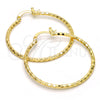 Oro Laminado Medium Hoop, Gold Filled Style Diamond Cutting Finish, Golden Finish, 02.168.0037.40