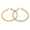 Oro Laminado Medium Hoop, Gold Filled Style Diamond Cutting Finish, Golden Finish, 02.168.0037.40
