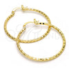 Oro Laminado Medium Hoop, Gold Filled Style Diamond Cutting Finish, Golden Finish, 02.168.0037.40
