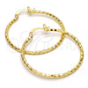 Oro Laminado Medium Hoop, Gold Filled Style Diamond Cutting Finish, Golden Finish, 02.168.0037.40