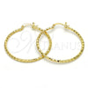 Oro Laminado Medium Hoop, Gold Filled Style Diamond Cutting Finish, Golden Finish, 02.168.0037.40