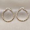Oro Laminado Medium Hoop, Gold Filled Style Diamond Cutting Finish, Golden Finish, 02.168.0037.30