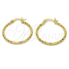 Oro Laminado Medium Hoop, Gold Filled Style Diamond Cutting Finish, Golden Finish, 02.168.0037.30