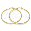 Oro Laminado Large Hoop, Gold Filled Style Diamond Cutting Finish, Golden Finish, 02.168.0040.60