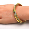 Oro Laminado Individual Bangle, Gold Filled Style with White Crystal, Polished, Golden Finish, 07.252.0041.05 (06 MM Thickness, Size 5 (2.50 Diameter))