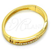Oro Laminado Individual Bangle, Gold Filled Style with White Crystal, Polished, Golden Finish, 07.252.0041.05 (06 MM Thickness, Size 5 (2.50 Diameter))