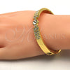 Oro Laminado Individual Bangle, Gold Filled Style with White Crystal, Polished, Golden Finish, 07.252.0034.04 (08 MM Thickness, Size 4 (2.25 Diameter))
