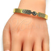 Oro Laminado Individual Bangle, Gold Filled Style with White Crystal, Polished, Golden Finish, 07.252.0034.04 (08 MM Thickness, Size 4 (2.25 Diameter))