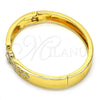 Oro Laminado Individual Bangle, Gold Filled Style with White Crystal, Polished, Golden Finish, 07.252.0034.04 (08 MM Thickness, Size 4 (2.25 Diameter))
