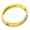 Oro Laminado Individual Bangle, Gold Filled Style with White Crystal, Polished, Golden Finish, 07.252.0034.04 (08 MM Thickness, Size 4 (2.25 Diameter))