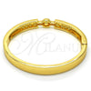 Oro Laminado Individual Bangle, Gold Filled Style with White Crystal, Polished, Golden Finish, 07.252.0034.04 (08 MM Thickness, Size 4 (2.25 Diameter))