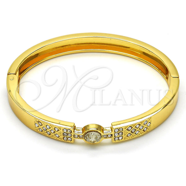 Gold Filled Jewelry — Individual Bangle with White Crystal Polished 07. 08 — main product view — SKU 114951 | Oro Laminado joyería — Individual Bangle with cristal blanco pulido 07. 08 — SKU 114951