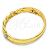 Oro Laminado Individual Bangle, Gold Filled Style Twist Design, with White Crystal, Polished, Golden Finish, 07.252.0039.04 (06 MM Thickness, Size 4 (2.25 Diameter))