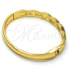 Oro Laminado Individual Bangle, Gold Filled Style Twist Design, with White Crystal, Polished, Golden Finish, 07.252.0039.04 (06 MM Thickness, Size 4 (2.25 Diameter))